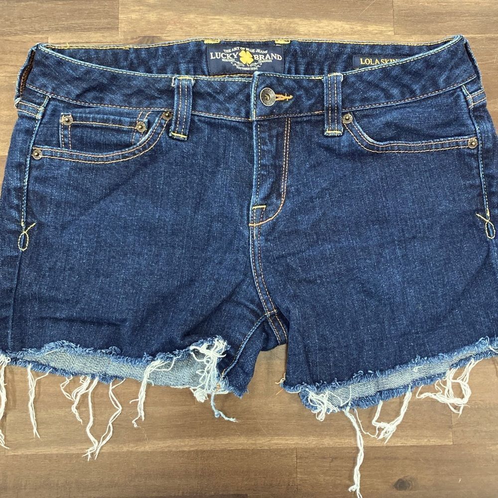 Lucky Brand Frayed Jean Shorts. Size 8. Like New Condition.